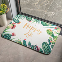 HKM-520851 Cartoon Plant and Flower Design Non-slip Flannel Carpet for Bedroom and Bathroom