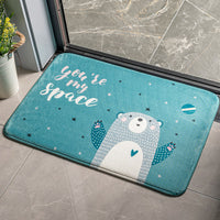 HKM-520851 Cartoon Plant and Flower Design Non-slip Flannel Carpet for Bedroom and Bathroom