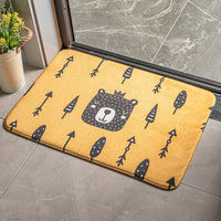 HKM-520851 Cartoon Plant and Flower Design Non-slip Flannel Carpet for Bedroom and Bathroom