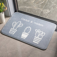 HKM-520851 Cartoon Plant and Flower Design Non-slip Flannel Carpet for Bedroom and Bathroom