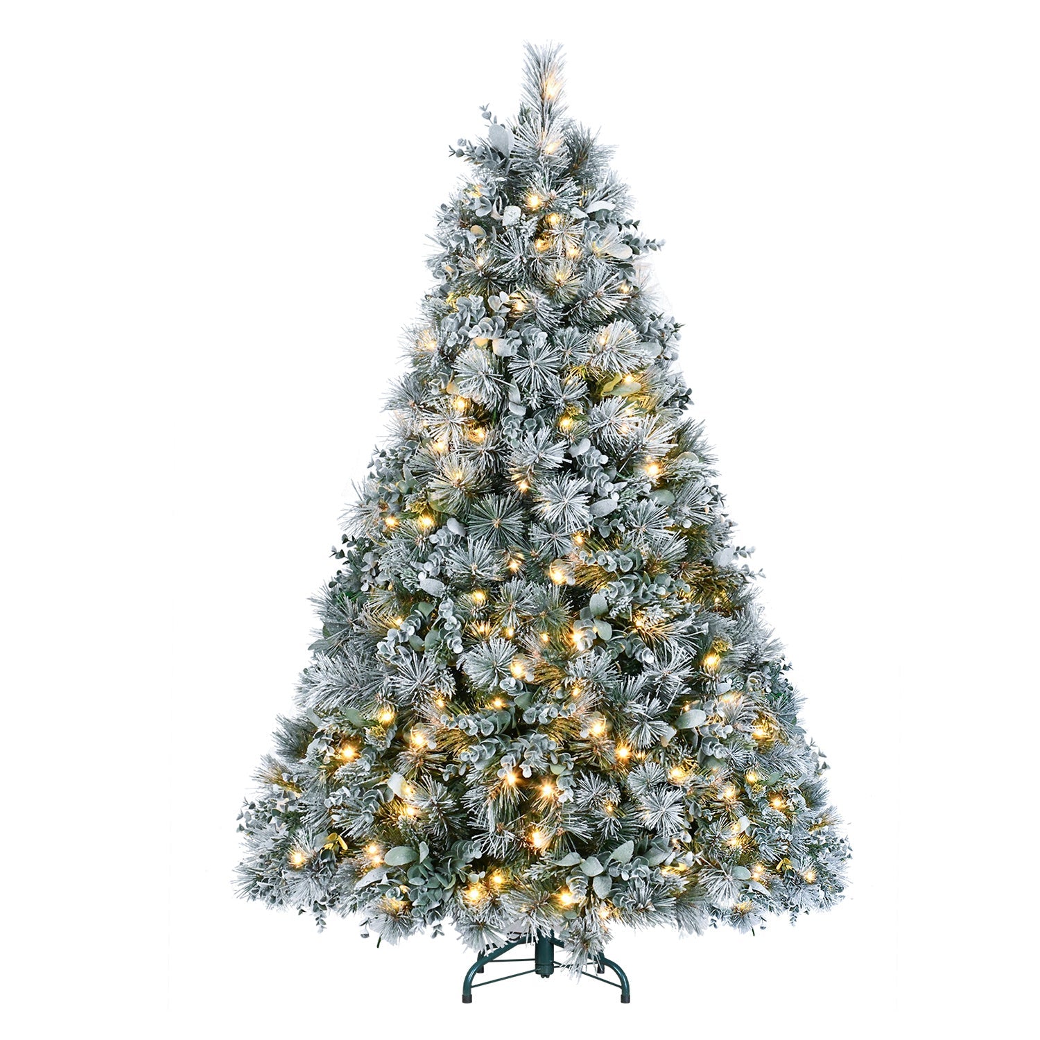 HKM-520915 4FT Snow Flocked Artificial Christmas Tree with 404 Realistic PE Tips for Home and Office Decor