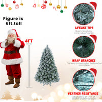 HKM-520915 4FT Snow Flocked Artificial Christmas Tree with 404 Realistic PE Tips for Home and Office Decor