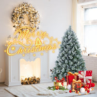 HKM-520915 4FT Snow Flocked Artificial Christmas Tree with 404 Realistic PE Tips for Home and Office Decor