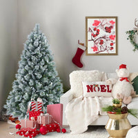 HKM-520915 4FT Snow Flocked Artificial Christmas Tree with 404 Realistic PE Tips for Home and Office Decor