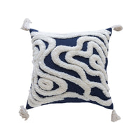 HKM-520915 Nordic Style Geometric Cotton Pillow Case with U-Shaped Tassels - 45x45 cm