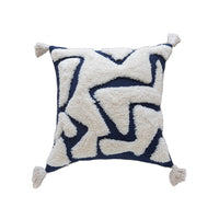 HKM-520915 Nordic Style Geometric Cotton Pillow Case with U-Shaped Tassels - 45x45 cm