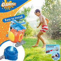 HKM-521043 Kids Outdoor Water Sprinkler Rocket Launcher Toy for Summer Fun