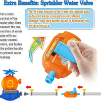 HKM-521043 Kids Outdoor Water Sprinkler Rocket Launcher Toy for Summer Fun