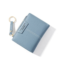 HKM-521043 Short Zipper Two-Fold Wallet with Multiple Compartments for Women