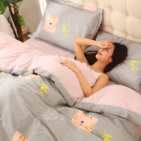 HKM-521107 Cotton Four-Piece Bedding Set with Luxurious Silk-Like Finish