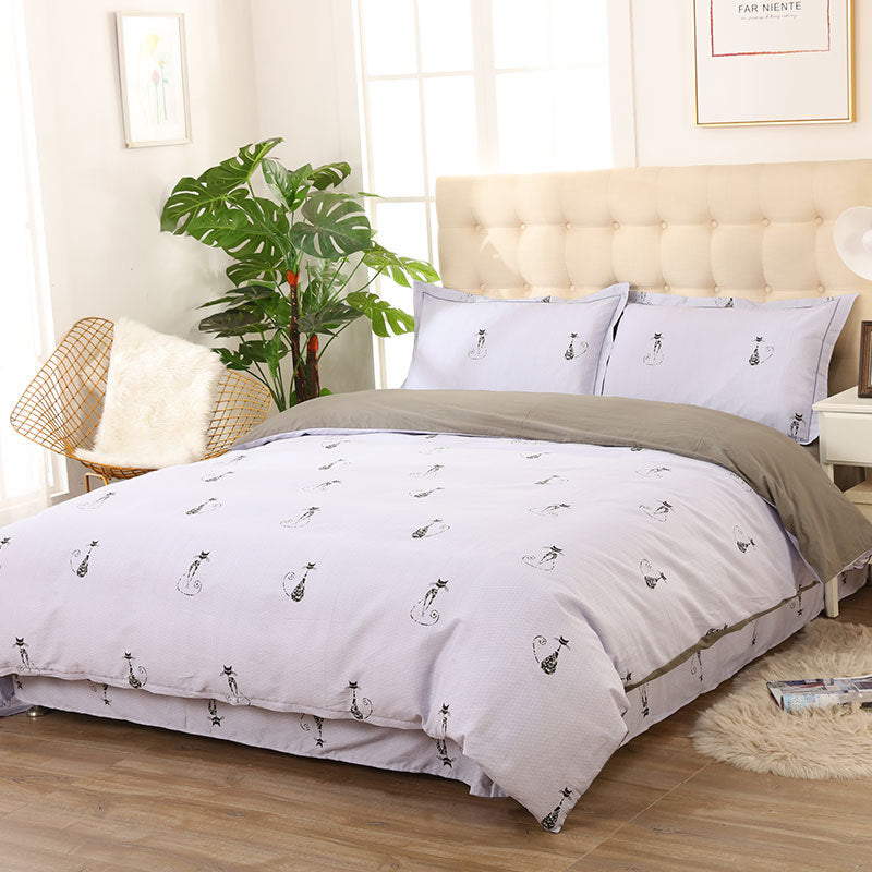 HKM-521107 Cotton Four-Piece Bedding Set with Luxurious Silk-Like Finish