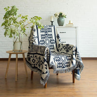 HKM-521171 Geometric Cotton Throw Blanket for Cozy Comfort