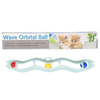 HKM-521235 Wavy Pet Sucker Track Ball Cat Toy Adhesive Glass Wall Cat Supplies