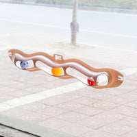 HKM-521235 Wavy Pet Sucker Track Ball Cat Toy Adhesive Glass Wall Cat Supplies
