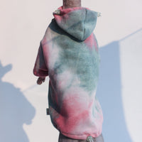 HKM-521363 Velvet Warmth Thick Tie-Dye Hooded Sweater for Cats and Dogs in Autumn and Winter