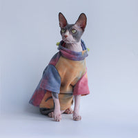 HKM-521363 Velvet Warmth Thick Tie-Dye Hooded Sweater for Cats and Dogs in Autumn and Winter