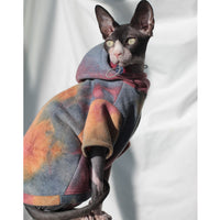 HKM-521363 Velvet Warmth Thick Tie-Dye Hooded Sweater for Cats and Dogs in Autumn and Winter