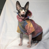 HKM-521363 Velvet Warmth Thick Tie-Dye Hooded Sweater for Cats and Dogs in Autumn and Winter