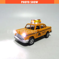 HKM-521427 1:32 Scale Diecast Yellow Taxi Model with Light and Music for Ages 2-7