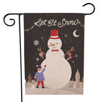 HKM-521555 Santa Claus Garden Flag for Holiday Decorations - 30x45cm Linen Festival Flag