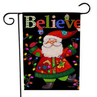 HKM-521555 Santa Claus Garden Flag for Holiday Decorations - 30x45cm Linen Festival Flag