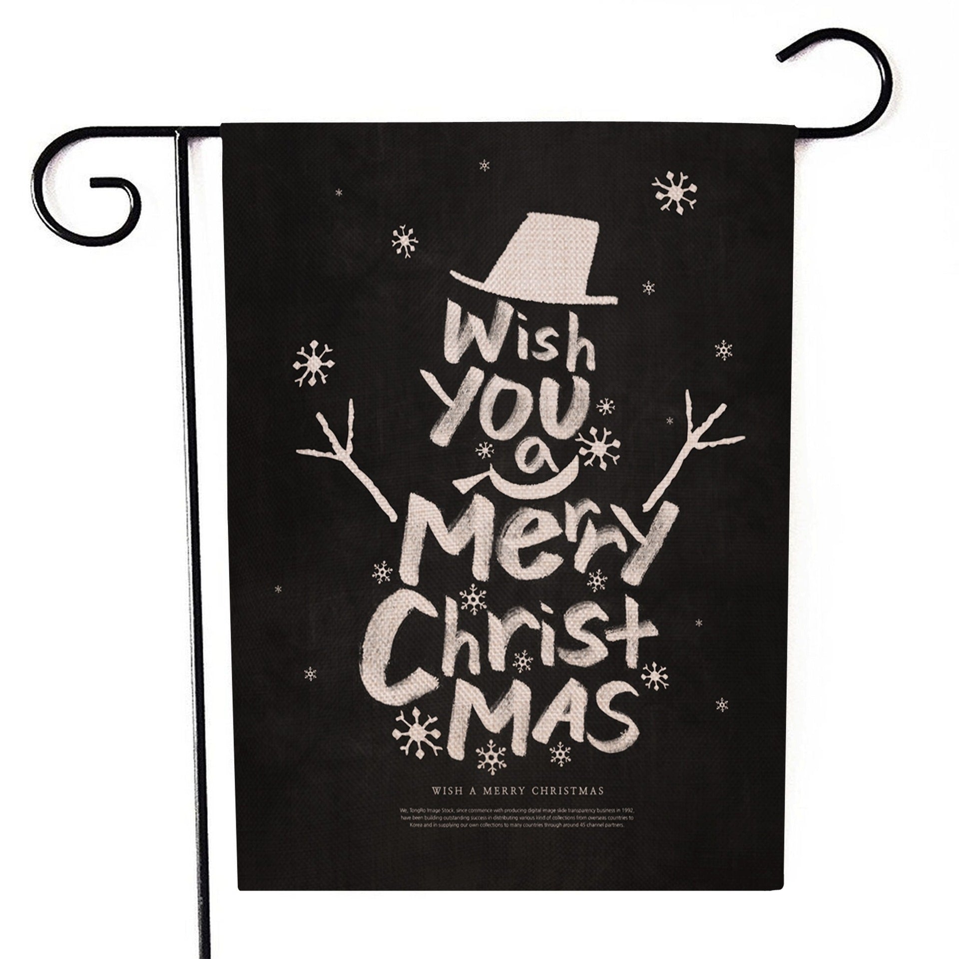 HKM-521555 Santa Claus Garden Flag for Holiday Decorations - 30x45cm Linen Festival Flag