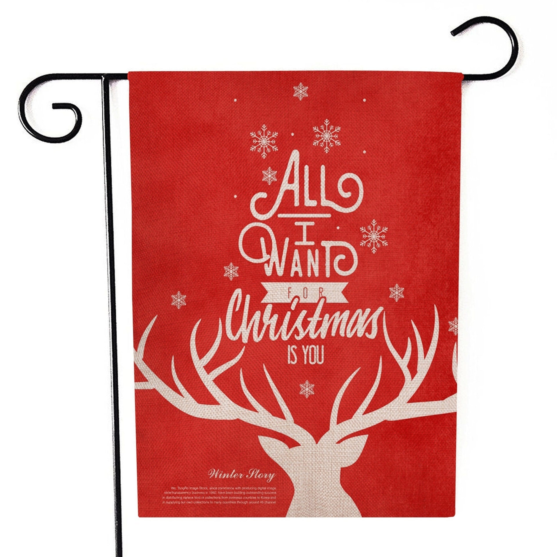 HKM-521555 Santa Claus Garden Flag for Holiday Decorations - 30x45cm Linen Festival Flag