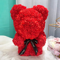 HKM-521619 Customizable Plush Rose Teddy Bear Gift with Heart Box, Soft Foam Roses, 25-70cm, Ideal for Valentine's and Mother's Day