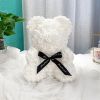 HKM-521619 Customizable Plush Rose Teddy Bear Gift with Heart Box, Soft Foam Roses, 25-70cm, Ideal for Valentine's and Mother's Day