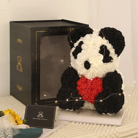 HKM-521619 Customizable Plush Rose Teddy Bear Gift with Heart Box, Soft Foam Roses, 25-70cm, Ideal for Valentine's and Mother's Day