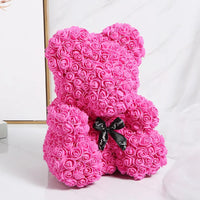 HKM-521619 Customizable Plush Rose Teddy Bear Gift with Heart Box, Soft Foam Roses, 25-70cm, Ideal for Valentine's and Mother's Day