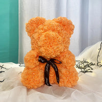HKM-521619 Customizable Plush Rose Teddy Bear Gift with Heart Box, Soft Foam Roses, 25-70cm, Ideal for Valentine's and Mother's Day