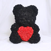 HKM-521619 Customizable Plush Rose Teddy Bear Gift with Heart Box, Soft Foam Roses, 25-70cm, Ideal for Valentine's and Mother's Day
