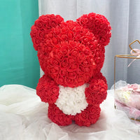 HKM-521619 Customizable Plush Rose Teddy Bear Gift with Heart Box, Soft Foam Roses, 25-70cm, Ideal for Valentine's and Mother's Day