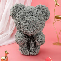 HKM-521619 Customizable Plush Rose Teddy Bear Gift with Heart Box, Soft Foam Roses, 25-70cm, Ideal for Valentine's and Mother's Day