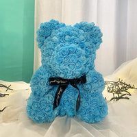 HKM-521619 Customizable Plush Rose Teddy Bear Gift with Heart Box, Soft Foam Roses, 25-70cm, Ideal for Valentine's and Mother's Day