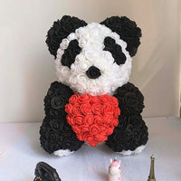 HKM-521619 Customizable Plush Rose Teddy Bear Gift with Heart Box, Soft Foam Roses, 25-70cm, Ideal for Valentine's and Mother's Day