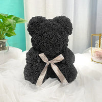 HKM-521619 Customizable Plush Rose Teddy Bear Gift with Heart Box, Soft Foam Roses, 25-70cm, Ideal for Valentine's and Mother's Day