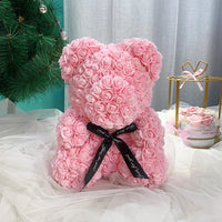 HKM-521619 Customizable Plush Rose Teddy Bear Gift with Heart Box, Soft Foam Roses, 25-70cm, Ideal for Valentine's and Mother's Day