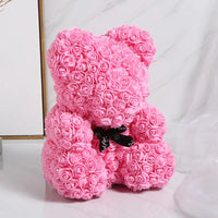 HKM-521619 Customizable Plush Rose Teddy Bear Gift with Heart Box, Soft Foam Roses, 25-70cm, Ideal for Valentine's and Mother's Day