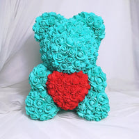 HKM-521619 Customizable Plush Rose Teddy Bear Gift with Heart Box, Soft Foam Roses, 25-70cm, Ideal for Valentine's and Mother's Day