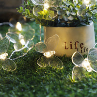HKM-521747 Butterfly LED String Light Wreath - Warm White, 10 Beads, 1.5m, Battery Operated, Holiday & Wedding Decor