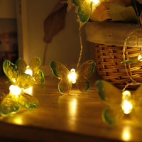 HKM-521747 Butterfly LED String Light Wreath - Warm White, 10 Beads, 1.5m, Battery Operated, Holiday & Wedding Decor