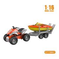 HKM-521747 Friction-Powered 1:16 Scale Motorcycle Toy with Lights and Sound for Kids