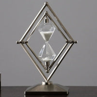 HKM-521875 Modern Glass Sand Clock Timer with Metal Ornaments - 15 & 30 Minute Options