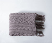 HKM-521939 Sofa Bed Blanket Cover - Modern Polyester Towel Blanket, 130x160cm, Winter Colors Available