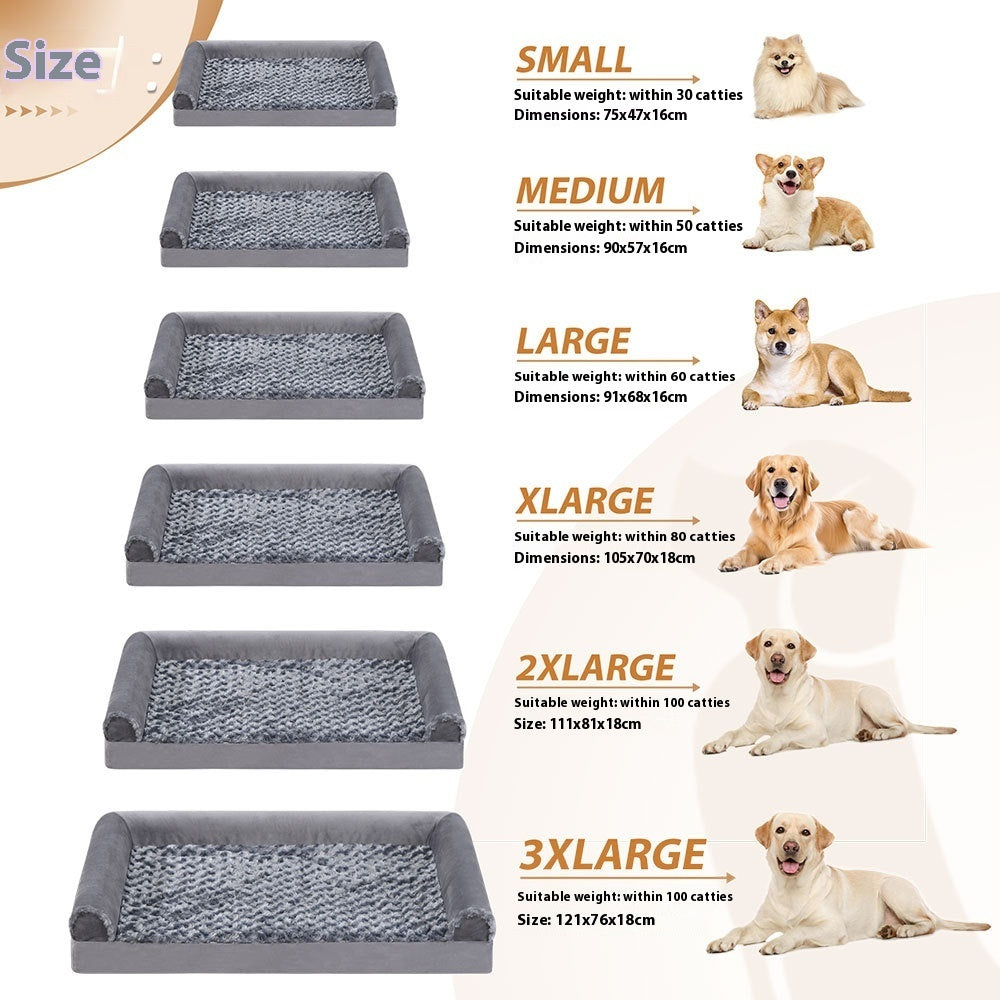 HKM-522067 Removable and Washable U-Shaped Pet Sofa in Gray - Multiple Sizes Available