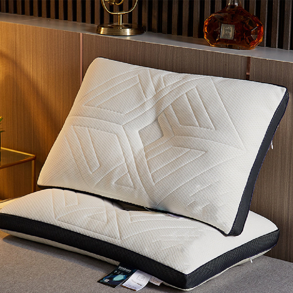 HKM-522067 Technology Latex Sleep Pillow - Rectangular Design with Common Fiber Filler - Size 48x74 cm