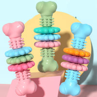 HKM-522387 Dog Chew Toy Dog Bone Type Dogs Teeth Cleaning Toys Indestructible TPR Bone Chewing Bite Resistant Teething Toys Pet Products