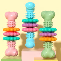 HKM-522387 Dog Chew Toy Dog Bone Type Dogs Teeth Cleaning Toys Indestructible TPR Bone Chewing Bite Resistant Teething Toys Pet Products